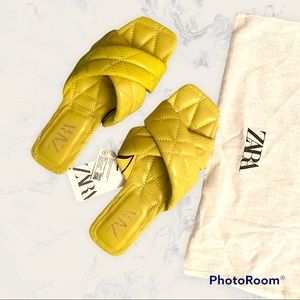 Zara Crossed Quilted Slides